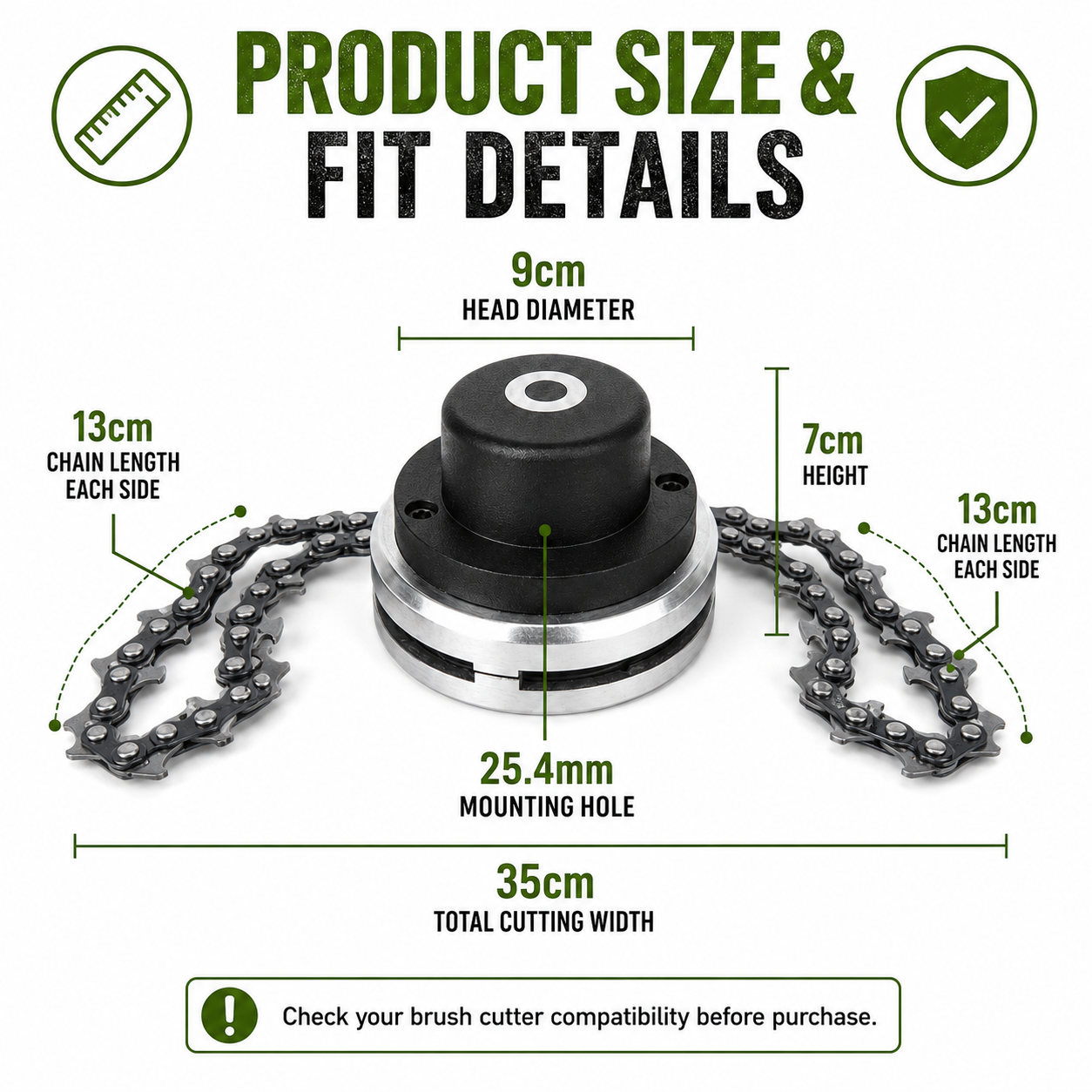 🔥 Hot Sale 59% OFF 🌿 Heavy-Duty Chain Trimmer Head - 🪵 Cuts More Than Regular Grass thumbnail 7