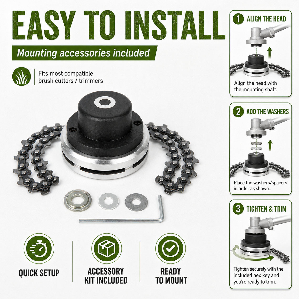 🔥 Hot Sale 59% OFF 🌿 Heavy-Duty Chain Trimmer Head - 🪵 Cuts More Than Regular Grass thumbnail 6