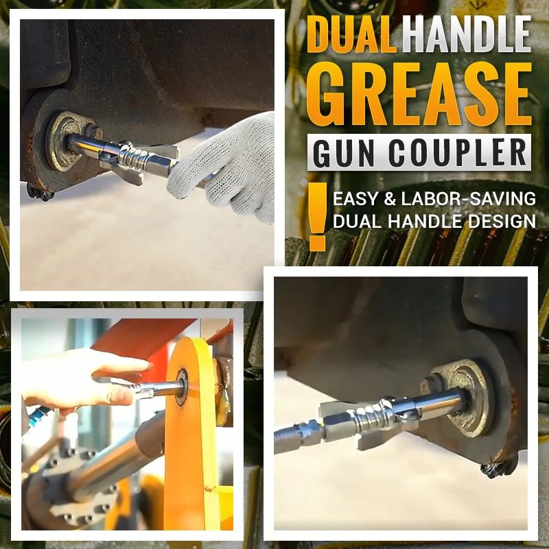 🔩✨ High Pressure Dual Handle Grease Gun Coupler with 360° Swivel for Automotive & Industrial Use 🚗⚙️ thumbnail 5