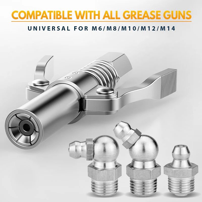 🔩✨ High Pressure Dual Handle Grease Gun Coupler with 360° Swivel for Automotive & Industrial Use 🚗⚙️ thumbnail 7