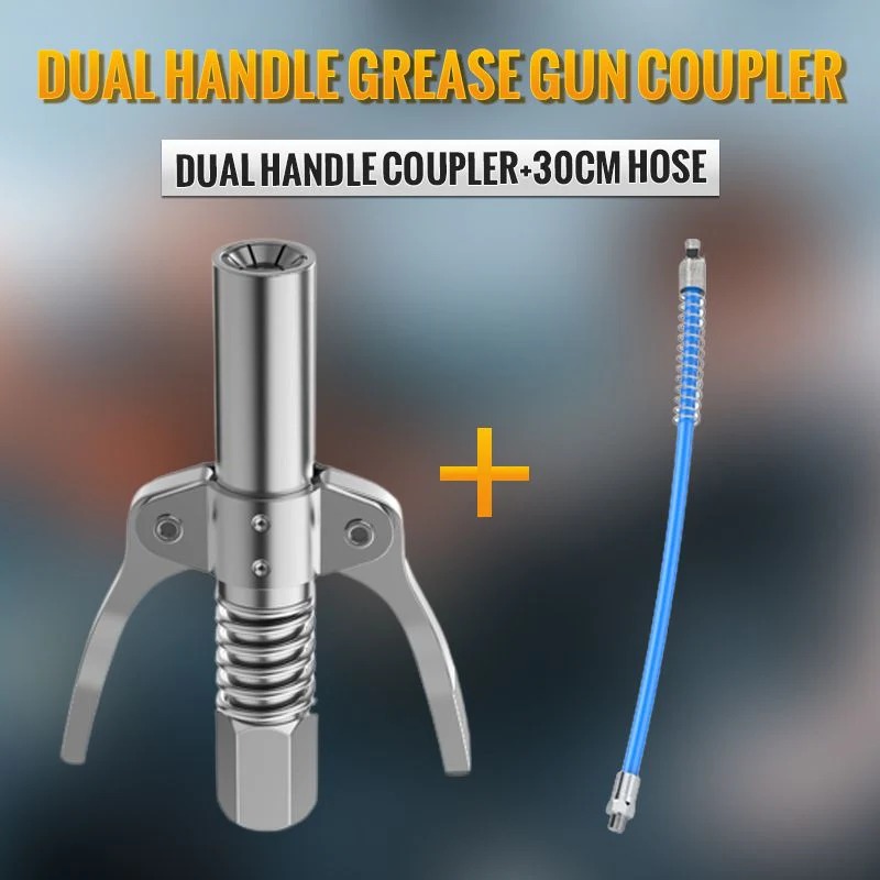 🔩✨ High Pressure Dual Handle Grease Gun Coupler with 360° Swivel for Automotive & Industrial Use 🚗⚙️ thumbnail 11