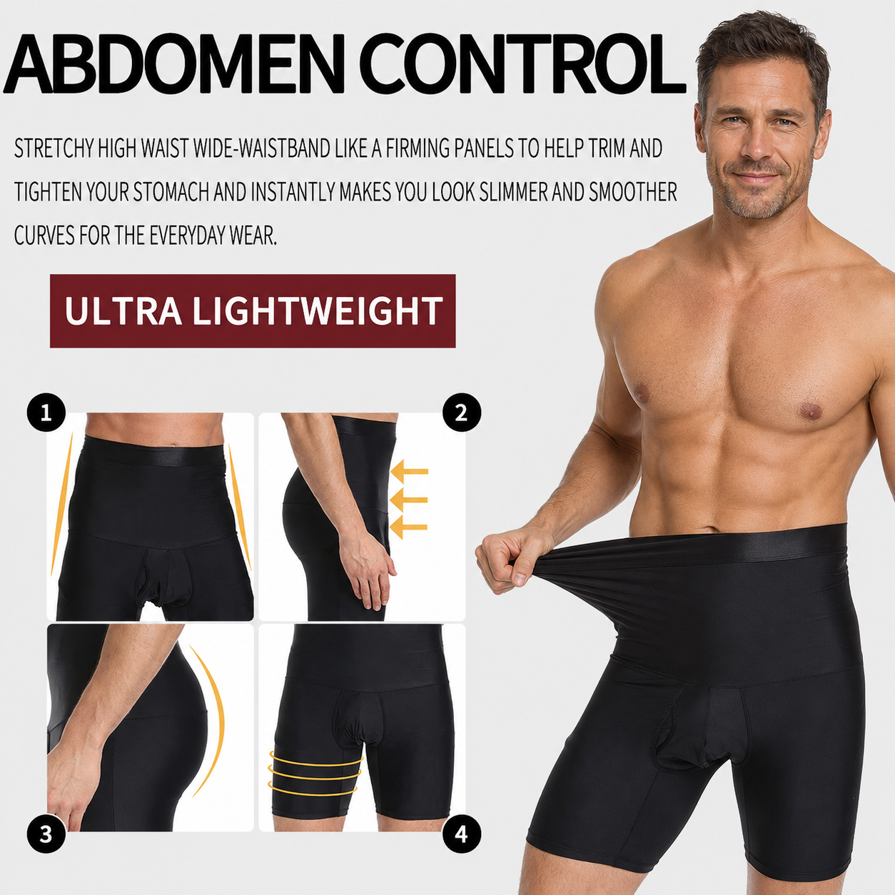 🔥Hot Deal Summer Sale 50%✨Men’s High-Waist Tummy Control Body Shaper Boxer Briefs thumbnail 2