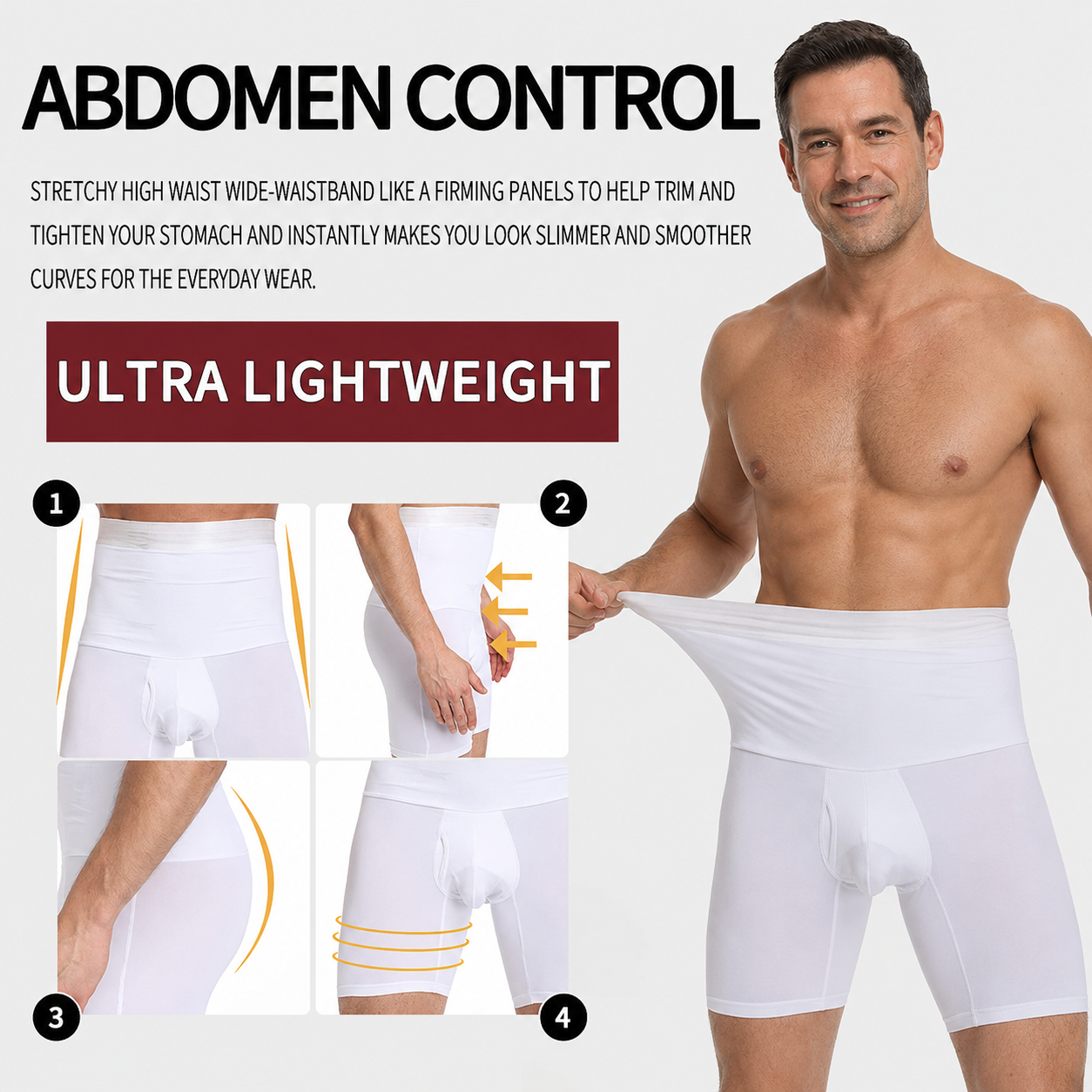 🔥Hot Deal Summer Sale 50%✨Men’s High-Waist Tummy Control Body Shaper Boxer Briefs thumbnail 3