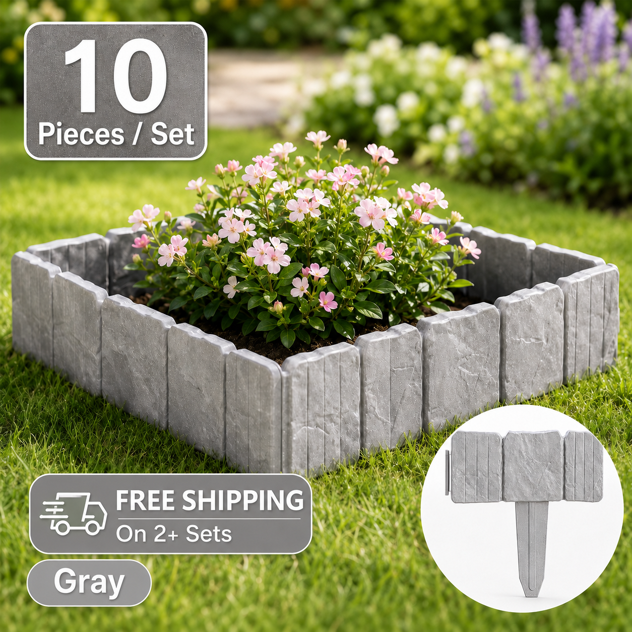 🔥 Hot Sale 59% OFF + Free Shipping 🚧🌱🚧10Pcs/Set Stone-effect garden fence thumbnail 9