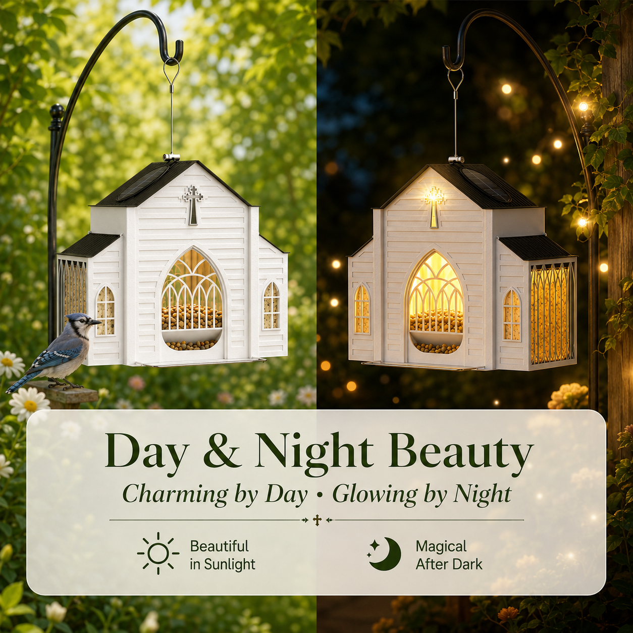 🔥 Hot Sale 59% OFF + Free Shipping🐦 Church Bird Feeder With Solar Light thumbnail 3