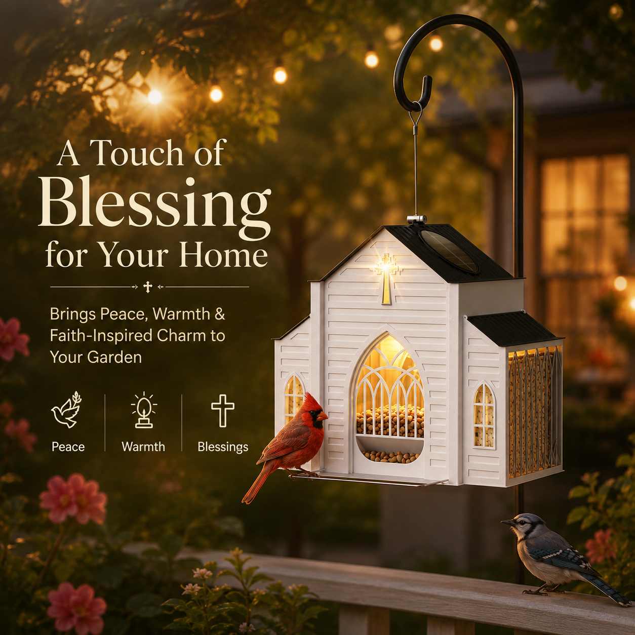 🔥 Hot Sale 59% OFF + Free Shipping🐦 Church Bird Feeder With Solar Light thumbnail 6