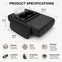 🔥 HOT DEAL — Save Up To 60% 🚗 Car Console Organizer – PU Leather Armrest, Side Storage, Cup Holder thumbnail 11