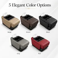 🔥 HOT DEAL — Save Up To 60% 🚗 Car Console Organizer – PU Leather Armrest, Side Storage, Cup Holder thumbnail 10