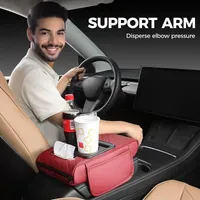 🔥 HOT DEAL — Save Up To 60% 🚗 Car Console Organizer – PU Leather Armrest, Side Storage, Cup Holder thumbnail 9