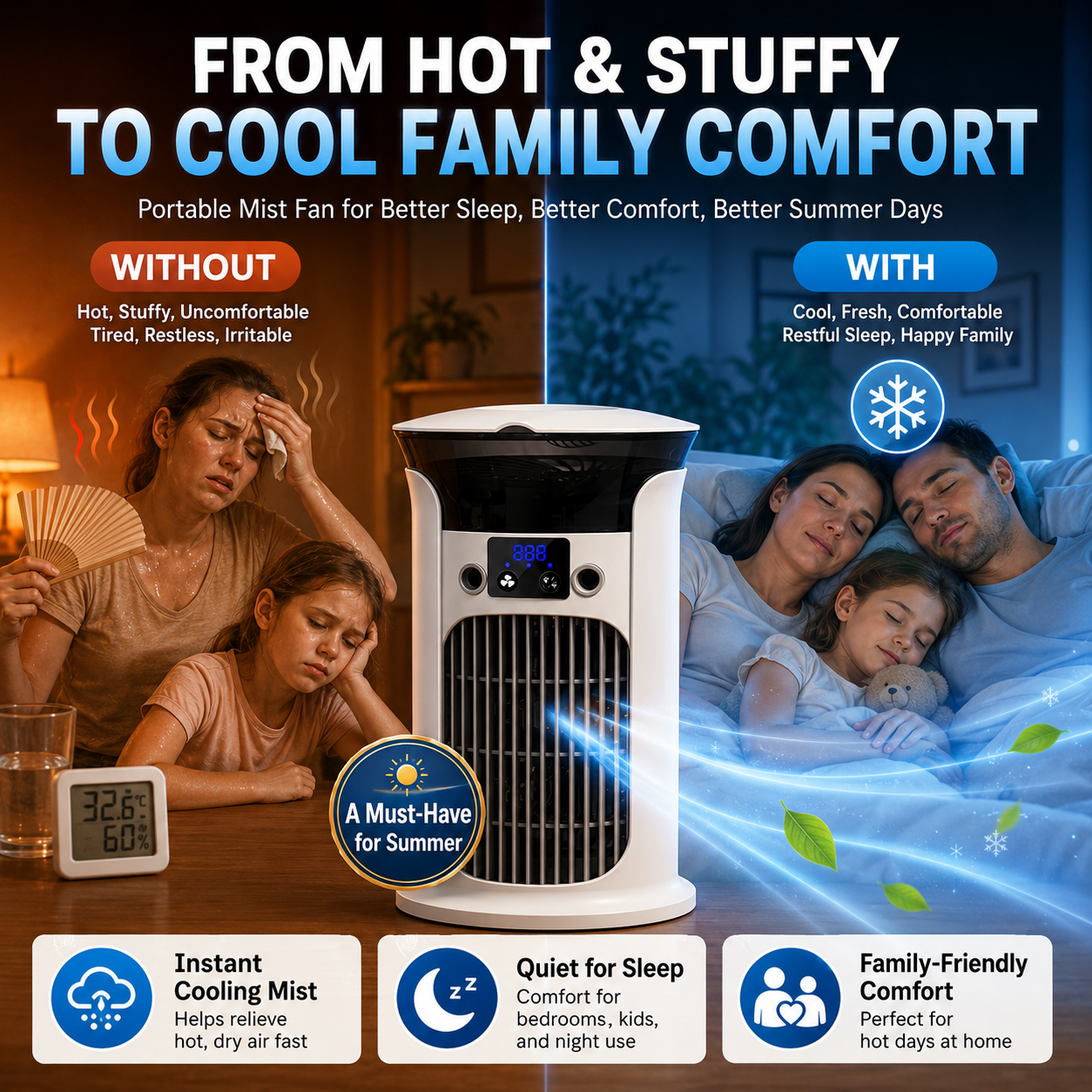 🔥Limited Time Promotion 50% OFF🔥3-in-1 Desktop Air Cooler Fan thumbnail 5