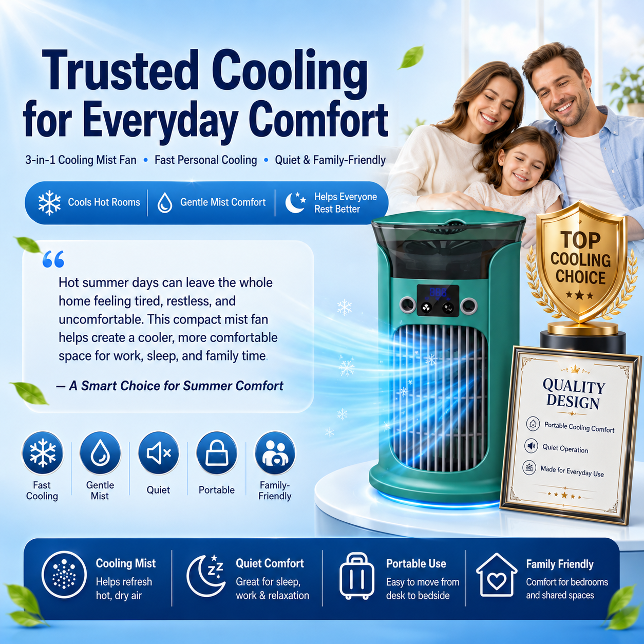 🔥Limited Time Promotion 50% OFF🔥3-in-1 Desktop Air Cooler Fan thumbnail 7