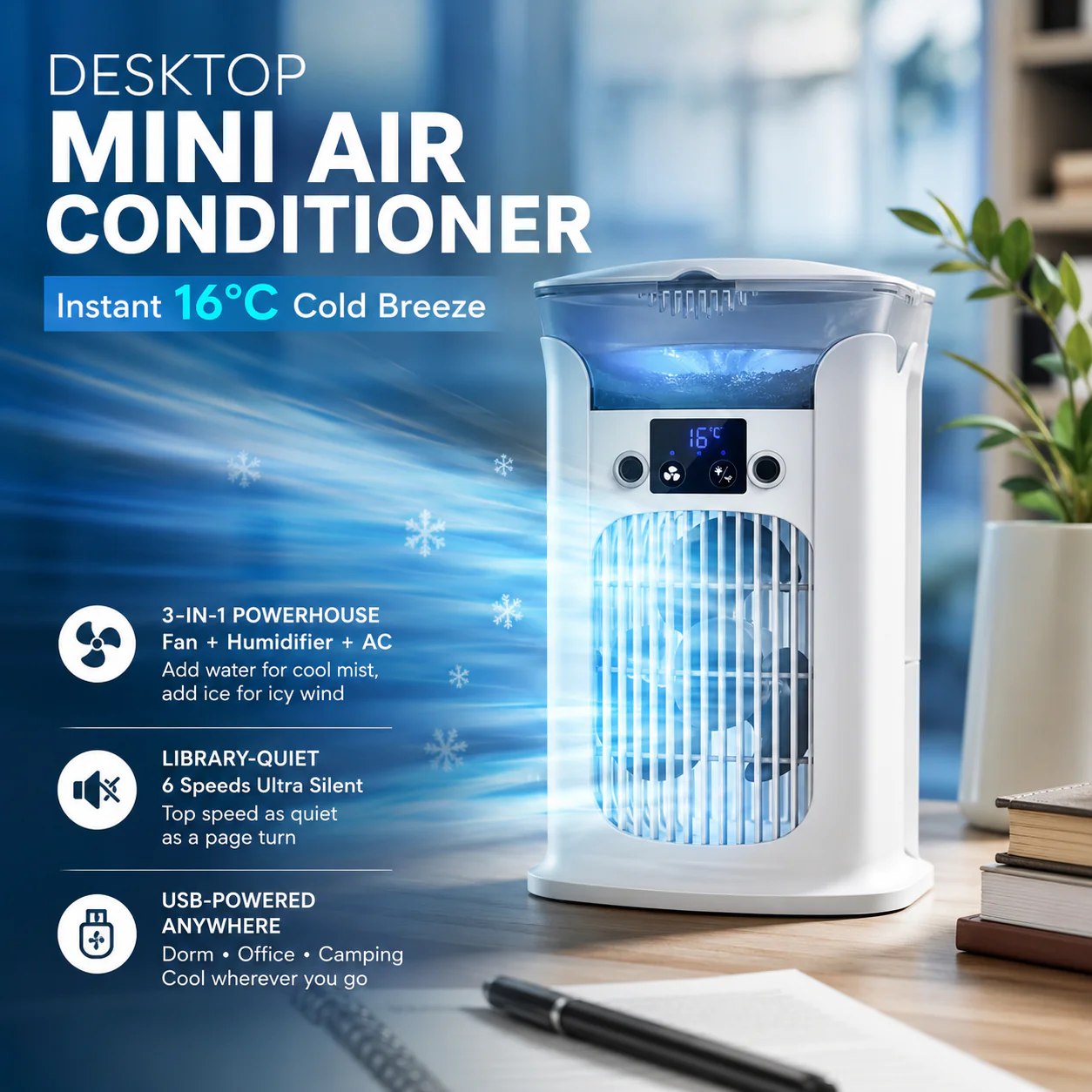 🔥Limited Time Promotion 50% OFF🔥3-in-1 Desktop Air Cooler Fan thumbnail 3