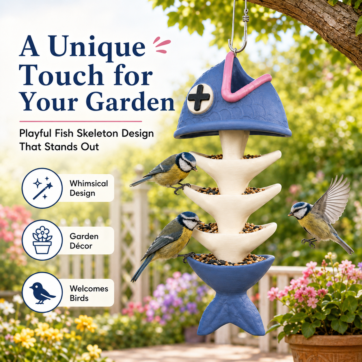 🔥 Hot Sale 59% OFF +Free Shipping 🚚🐦 Unique Fishbone Bird Feeder – Fun Garden Decor for Bird Lovers thumbnail 3