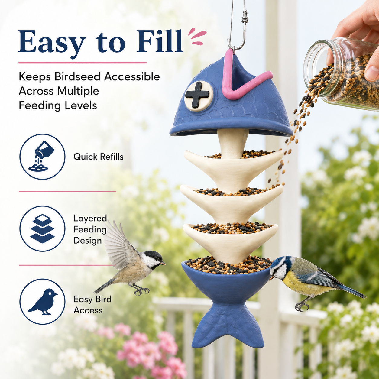 🔥 Hot Sale 59% OFF +Free Shipping 🚚🐦 Unique Fishbone Bird Feeder – Fun Garden Decor for Bird Lovers thumbnail 5