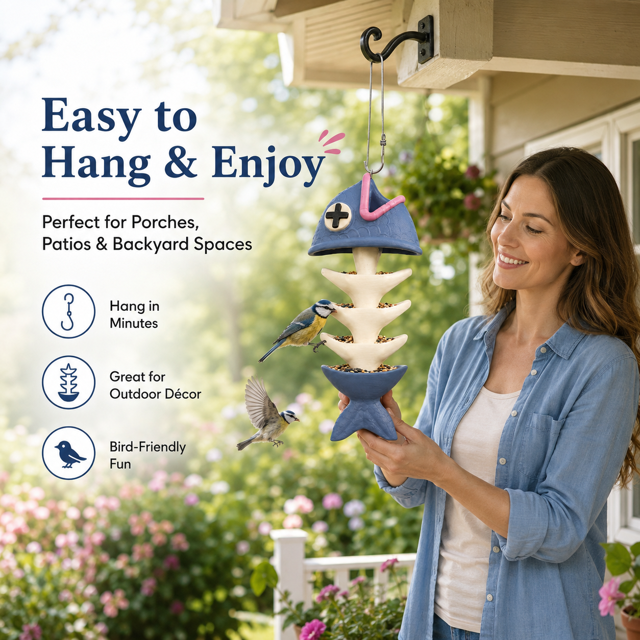 🔥 Hot Sale 59% OFF +Free Shipping 🚚🐦 Unique Fishbone Bird Feeder – Fun Garden Decor for Bird Lovers thumbnail 4