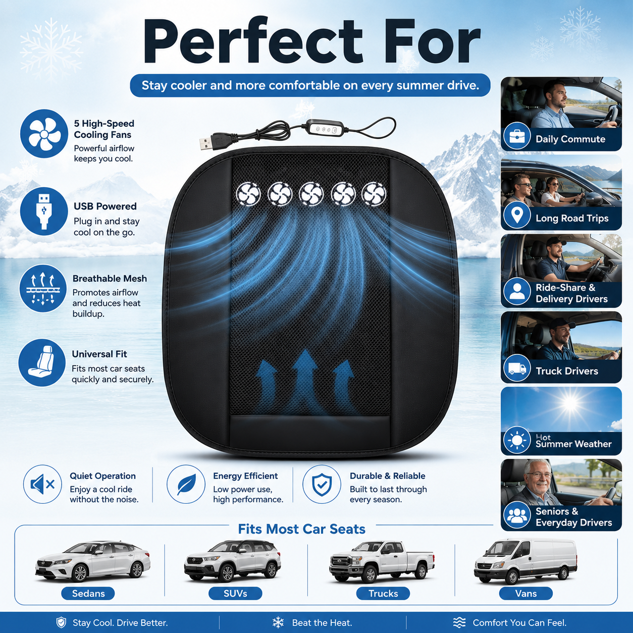🚗 Summer Driving Sale Up To 50% Today 🔥- CoolDrive™ Seat Cooling Fan Cushion ❄️ thumbnail 2