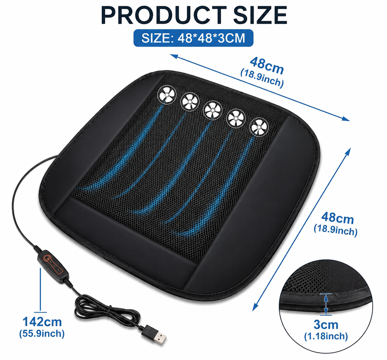 🚗 Summer Driving Sale Up To 50% Today 🔥- CoolDrive™ Seat Cooling Fan Cushion ❄️ thumbnail 5