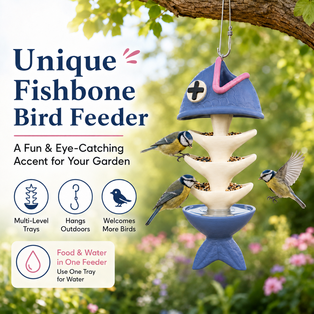 🔥 Hot Sale 59% OFF +Free Shipping 🚚🐦 Unique Fishbone Bird Feeder – Fun Garden Decor for Bird Lovers - Image 1