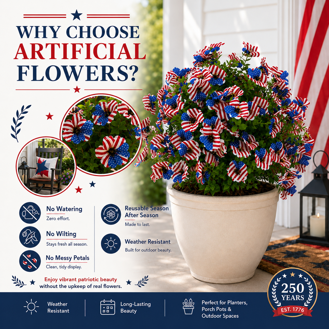 🔥 Hot Sale 69% OFF 🌷250th US Independence Day - Eucalyptus Flower Artificial Fake Violet Flower Ground Stake thumbnail 2