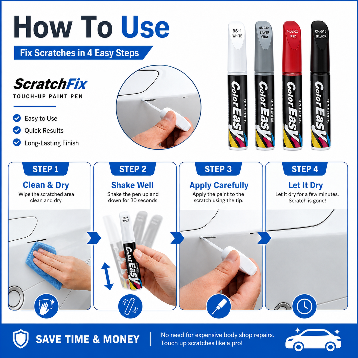 🔥Buy 2 get 1 Free 🚨Small Scratches Can Ruin Your Car’s Clean Look🚨 - ScratchFix Car Touch-Up Paint Pen 🏆 thumbnail 4