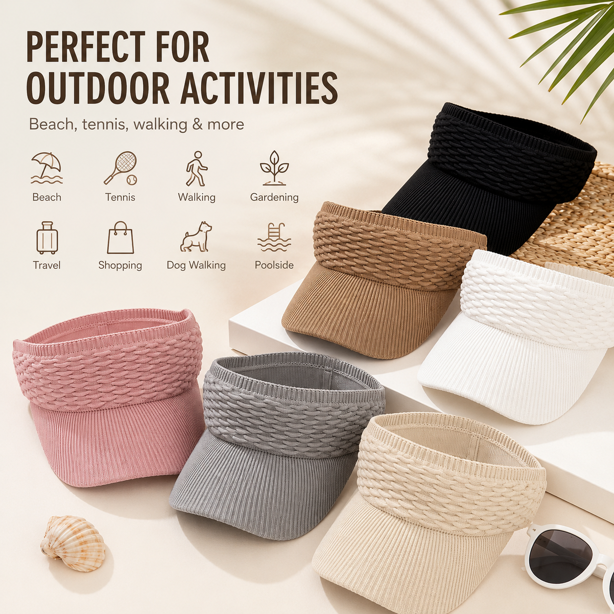 🏆BIG SALE 50%🎉Women's Breathable Knit Sun Visor Hat thumbnail 3