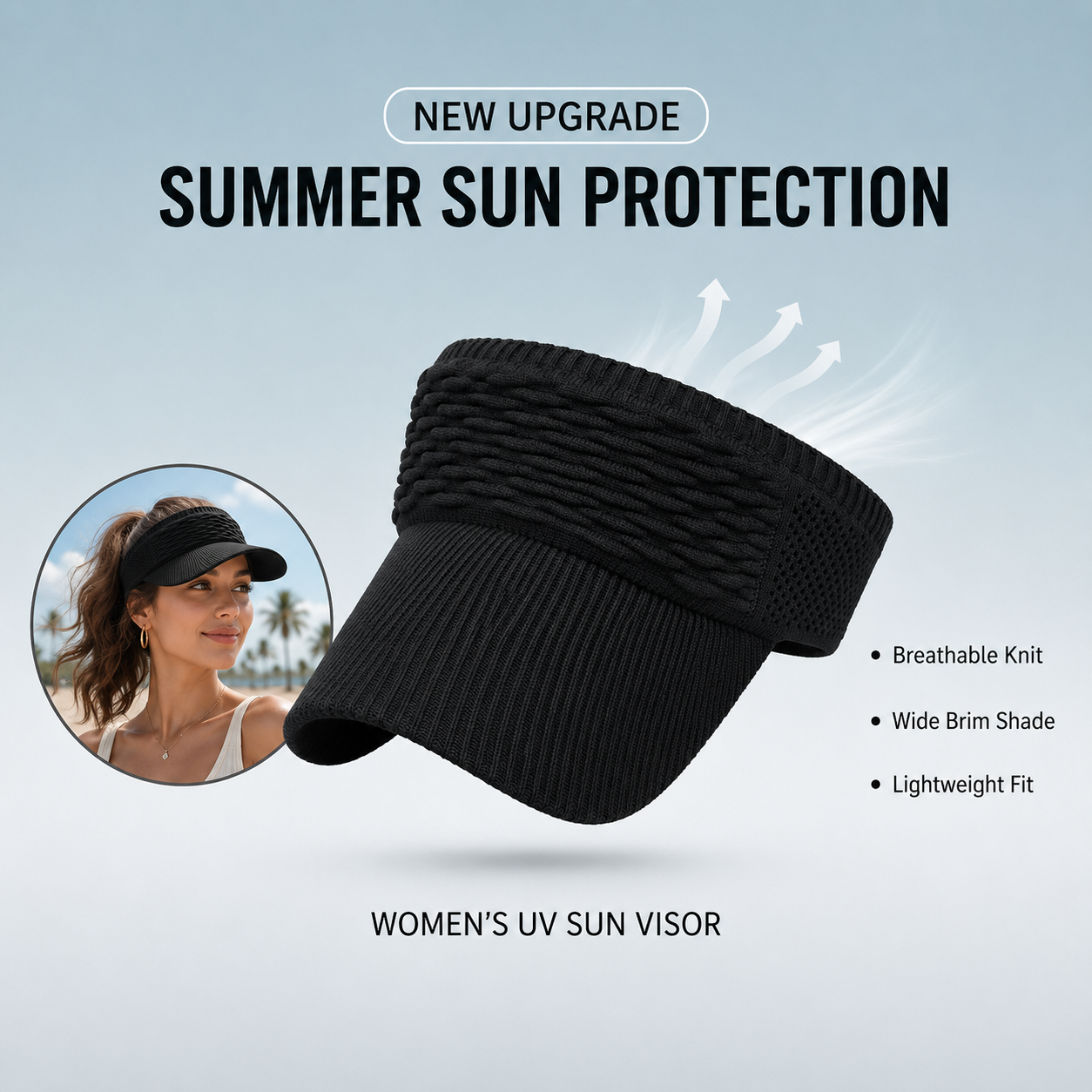 🏆BIG SALE 50%🎉Women's Breathable Knit Sun Visor Hat thumbnail 8