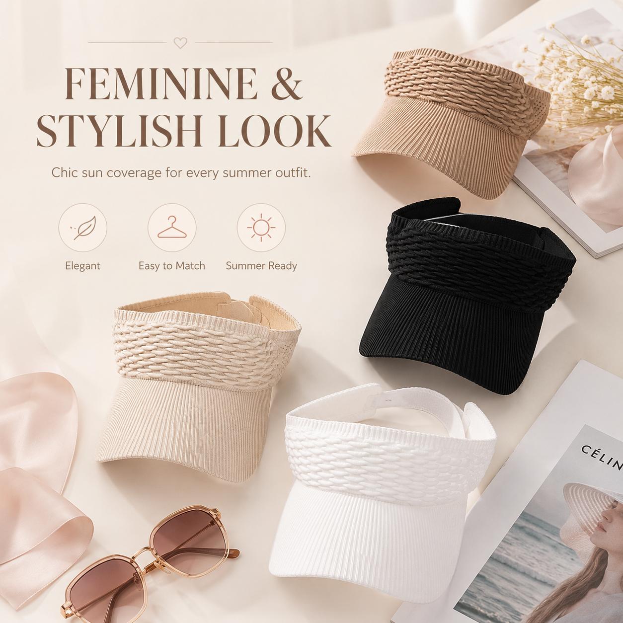 🏆BIG SALE 50%🎉Women's Breathable Knit Sun Visor Hat thumbnail 6