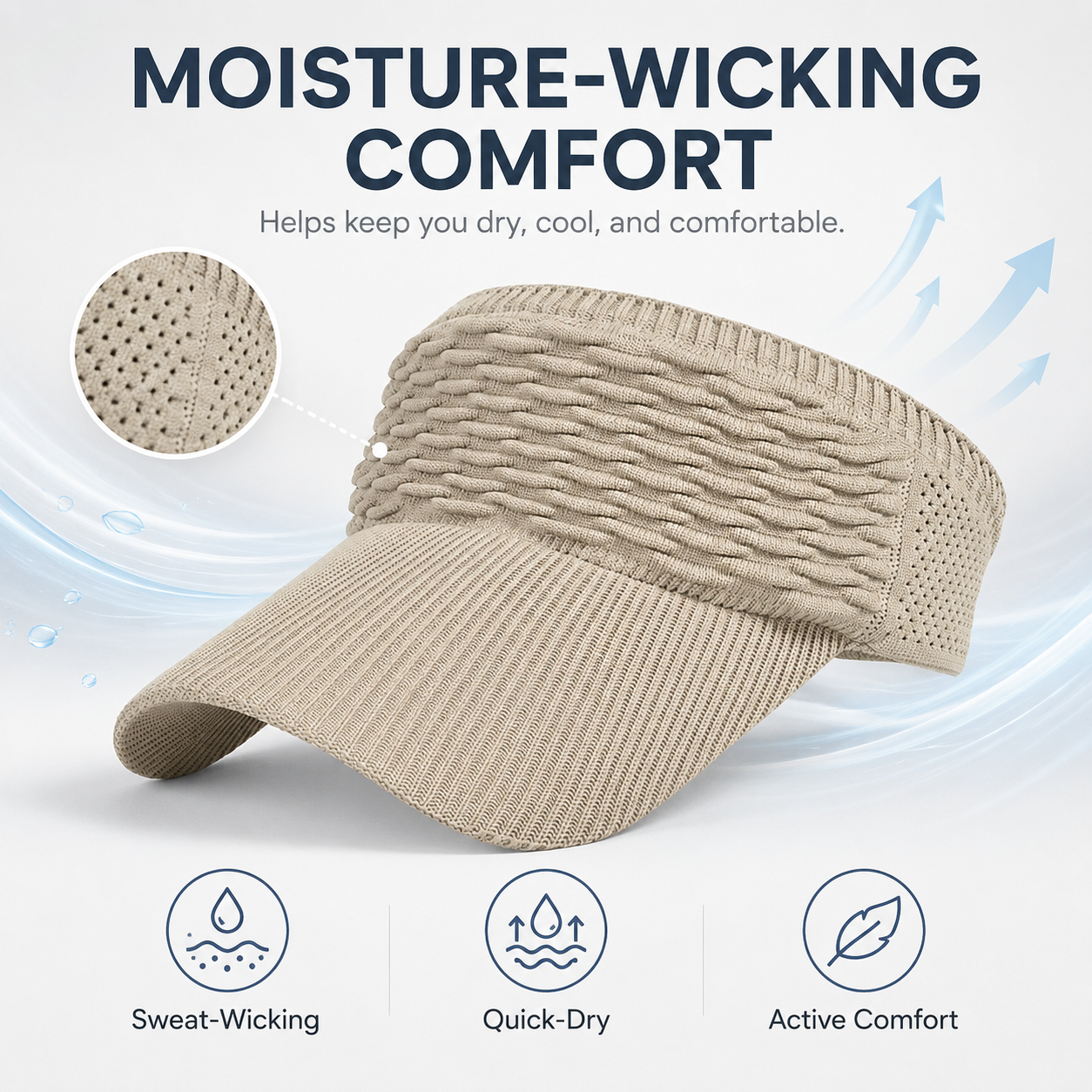 🏆BIG SALE 50%🎉Women's Breathable Knit Sun Visor Hat thumbnail 5