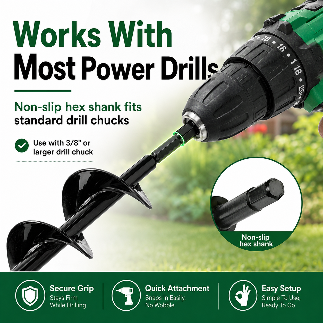 🔥50% OFF + Free Shipping🔥2-in-1 Garden Auger Drill Bit🌿🌱 thumbnail 5