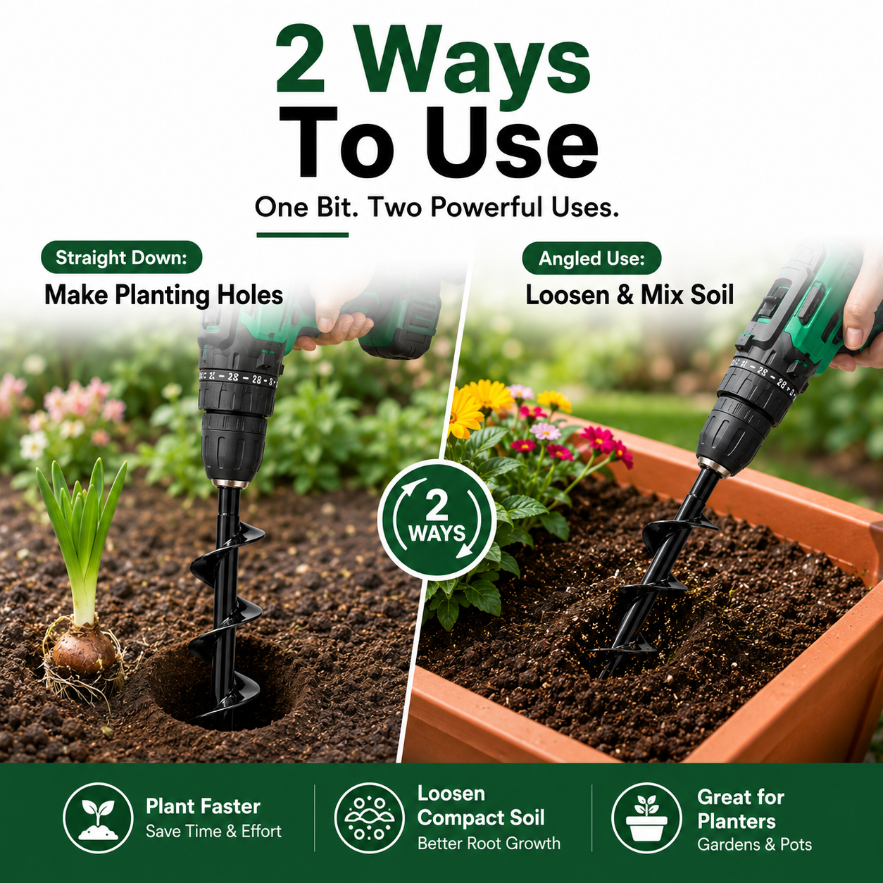 🔥50% OFF + Free Shipping🔥2-in-1 Garden Auger Drill Bit🌿🌱 thumbnail 2
