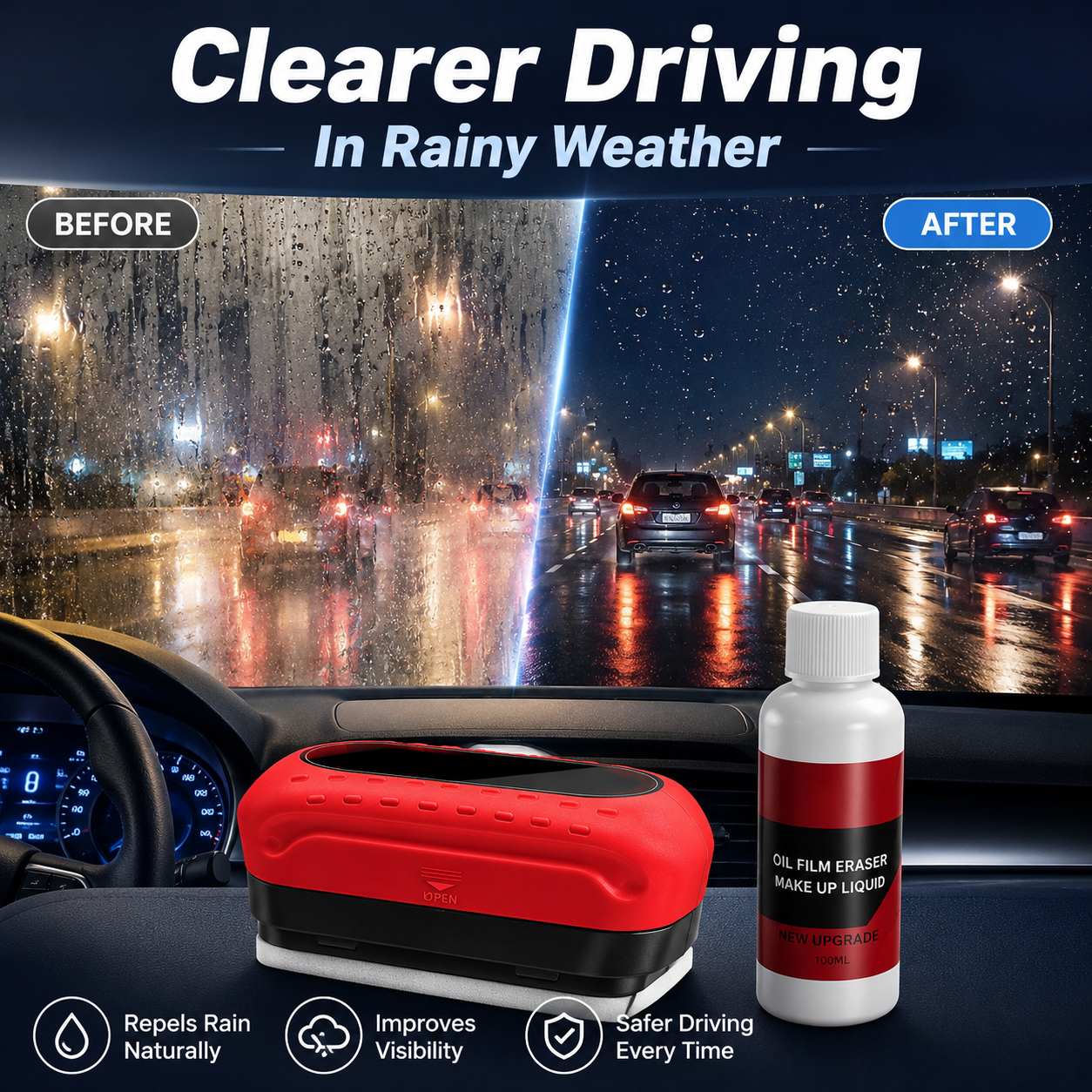 🔥Save 50% This Summer 🔥ClearView Rain & Fog Glass Coating Kit - Clearer Glass. Safer Driving 🚗 - Image 1