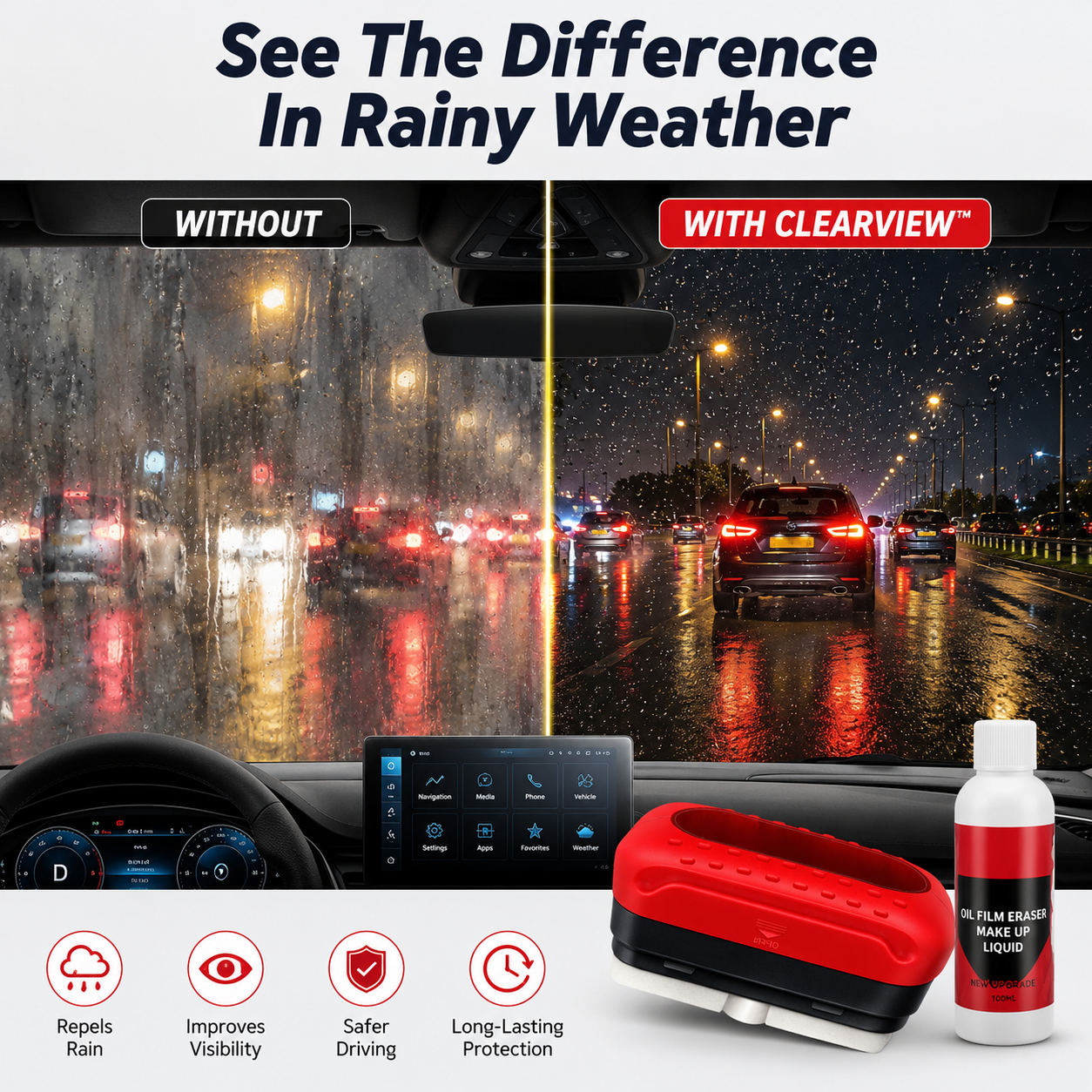 🔥Save 50% This Summer 🔥ClearView Rain & Fog Glass Coating Kit - Clearer Glass. Safer Driving 🚗 thumbnail 3