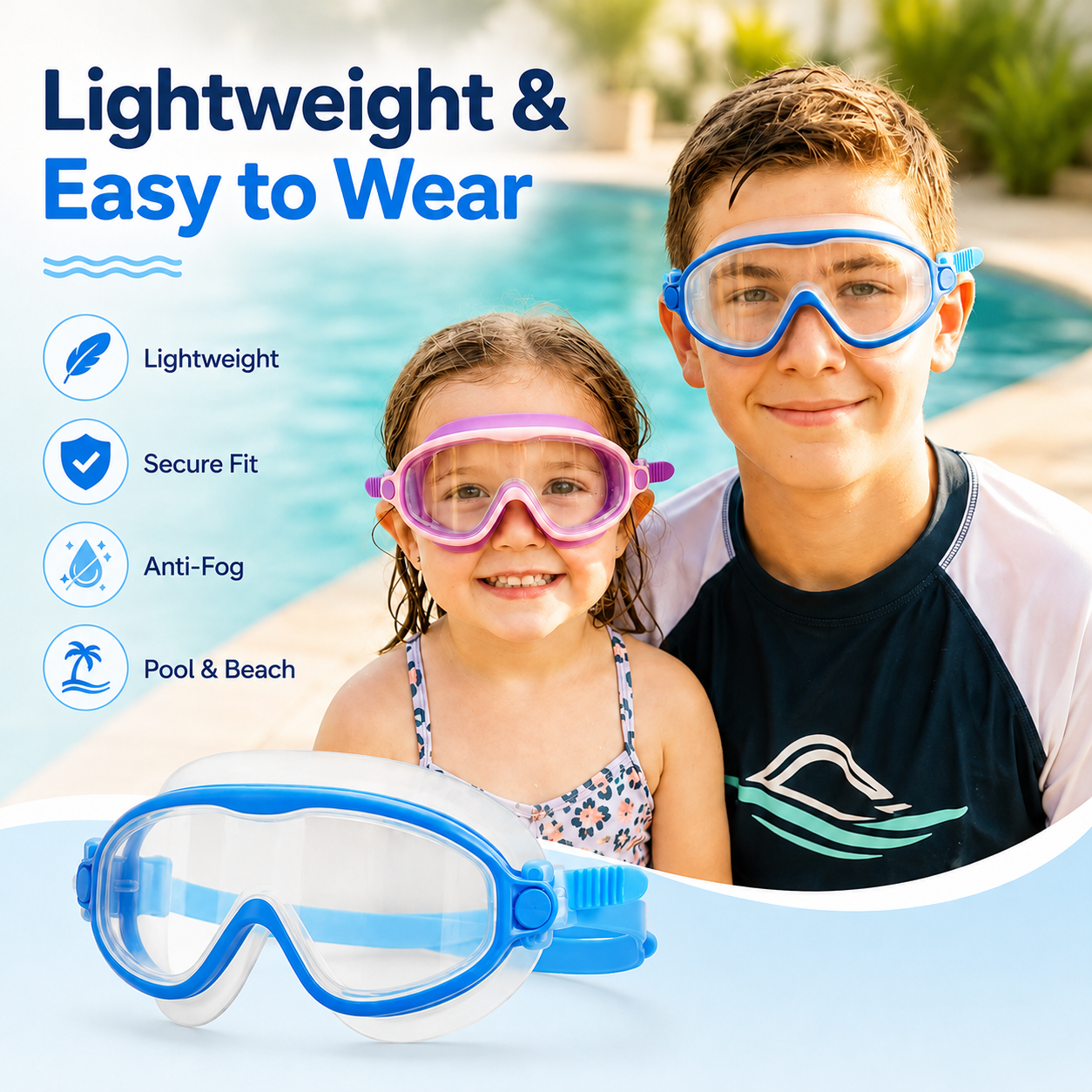🔥Summer has arrived, enjoy it with these swimming goggles!🏊‍♂️☀️ (No nose cover) thumbnail 4