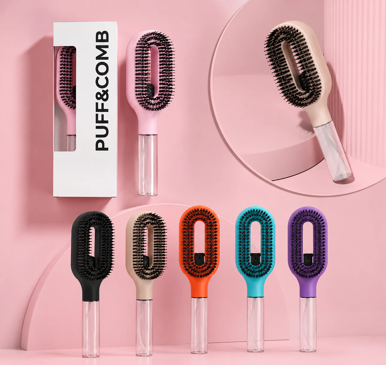🔥Puff&Comb 2-in-1 Spray Brush 🔥One Brush. Less Frizz. More Bounce. thumbnail 2
