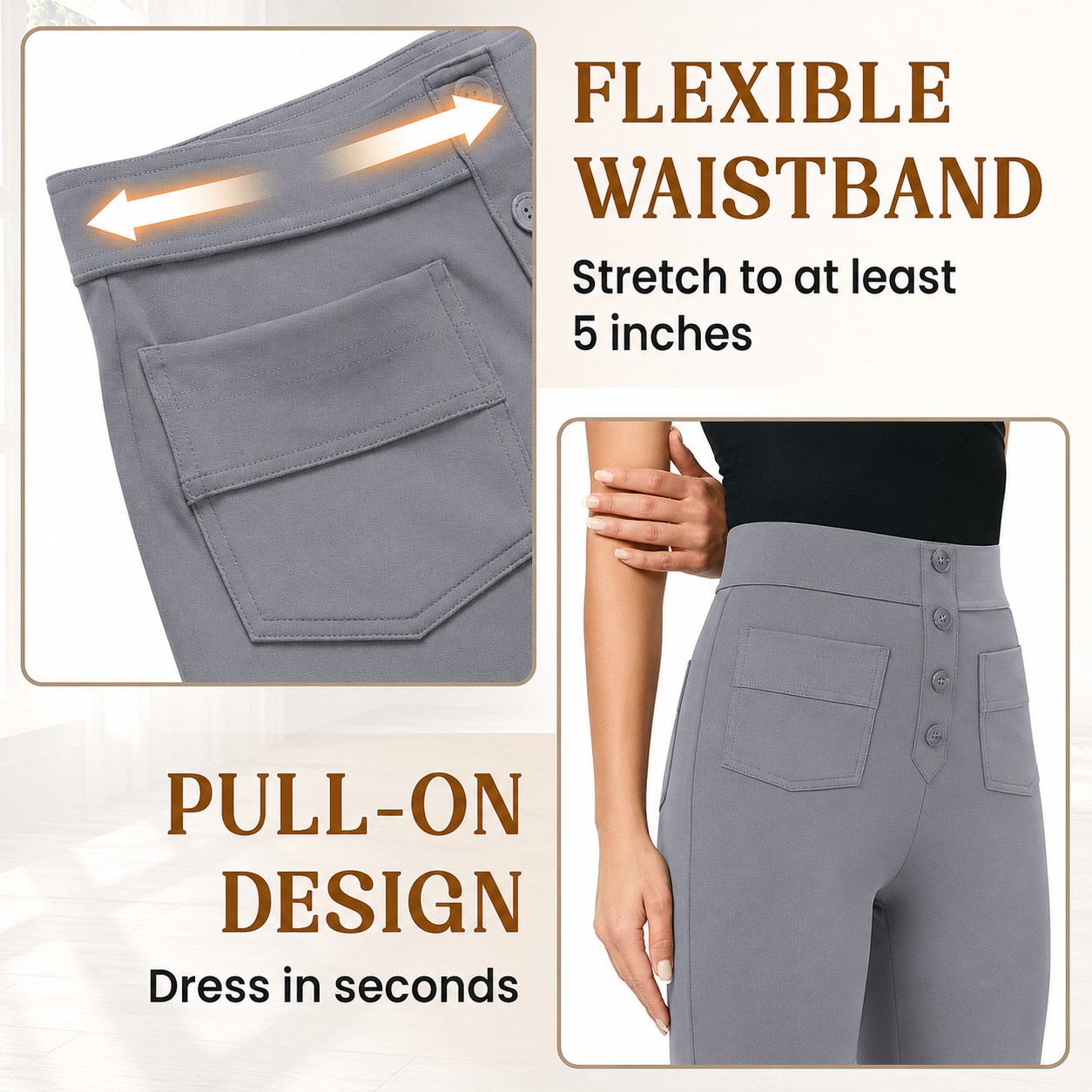 💖2026 NEW TYPE SALE 50% OFF💷Women's Casual High Waist Stretch Pants thumbnail 5