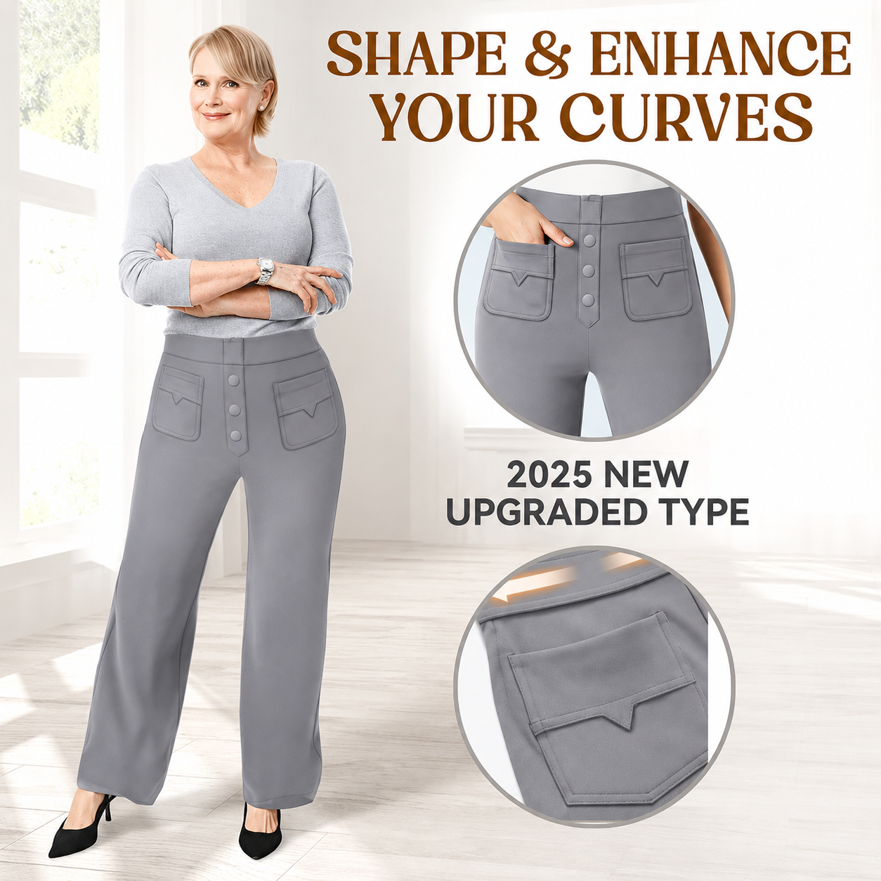 💖2026 NEW TYPE SALE 50% OFF💷Women's Casual High Waist Stretch Pants thumbnail 3