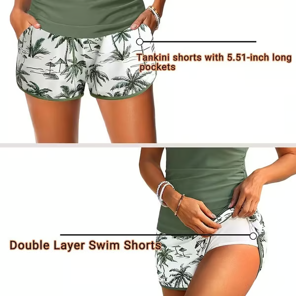🔥LAST DAY 60% OFF🔥 Three Piece Tankini with Shorts🩱 thumbnail 4
