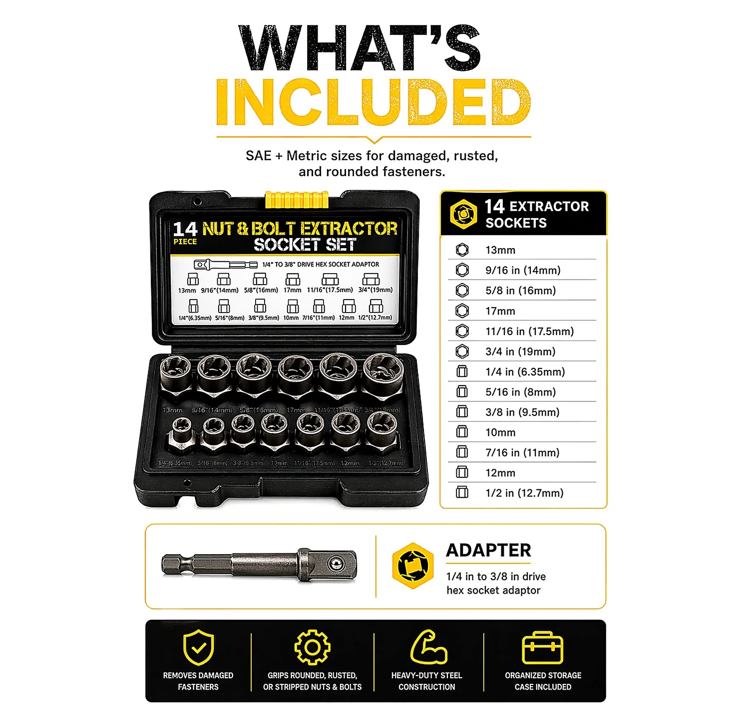 14-Piece Stripped Bolt Extractor Set🔩🔩⚙️ thumbnail 2