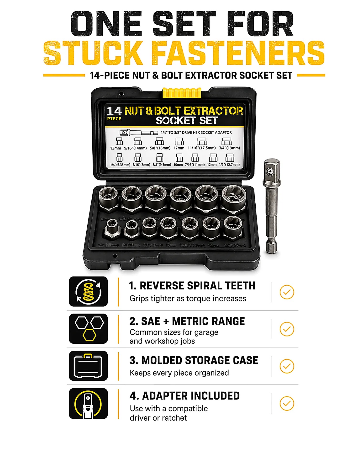 14-Piece Stripped Bolt Extractor Set🔩🔩⚙️ thumbnail 6