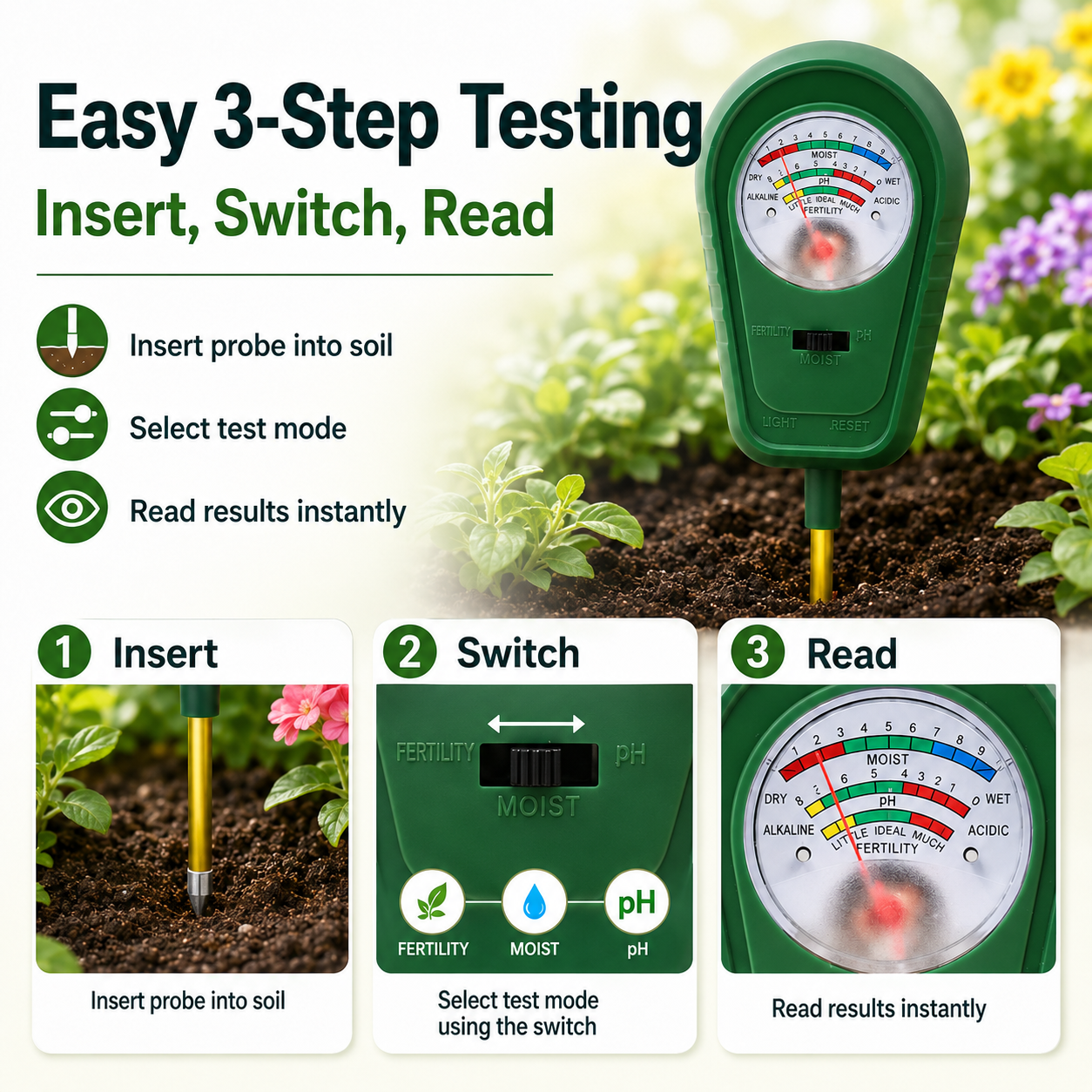 🔥50% OFF + Free Shipping🌱3-in-1 Soil Meter ( Version Update )🌿 thumbnail 4