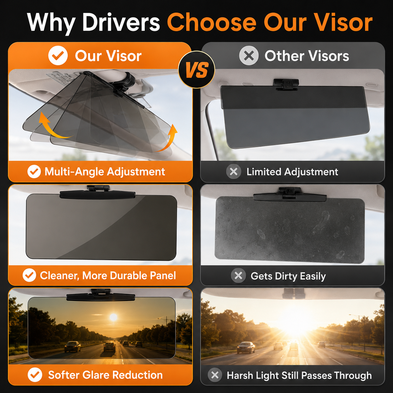 👉 Claim Your 50% Off Now☀️Block Harsh Glare In Seconds - GlareGuard Anti-Glare Driving Visor ⭐ thumbnail 5