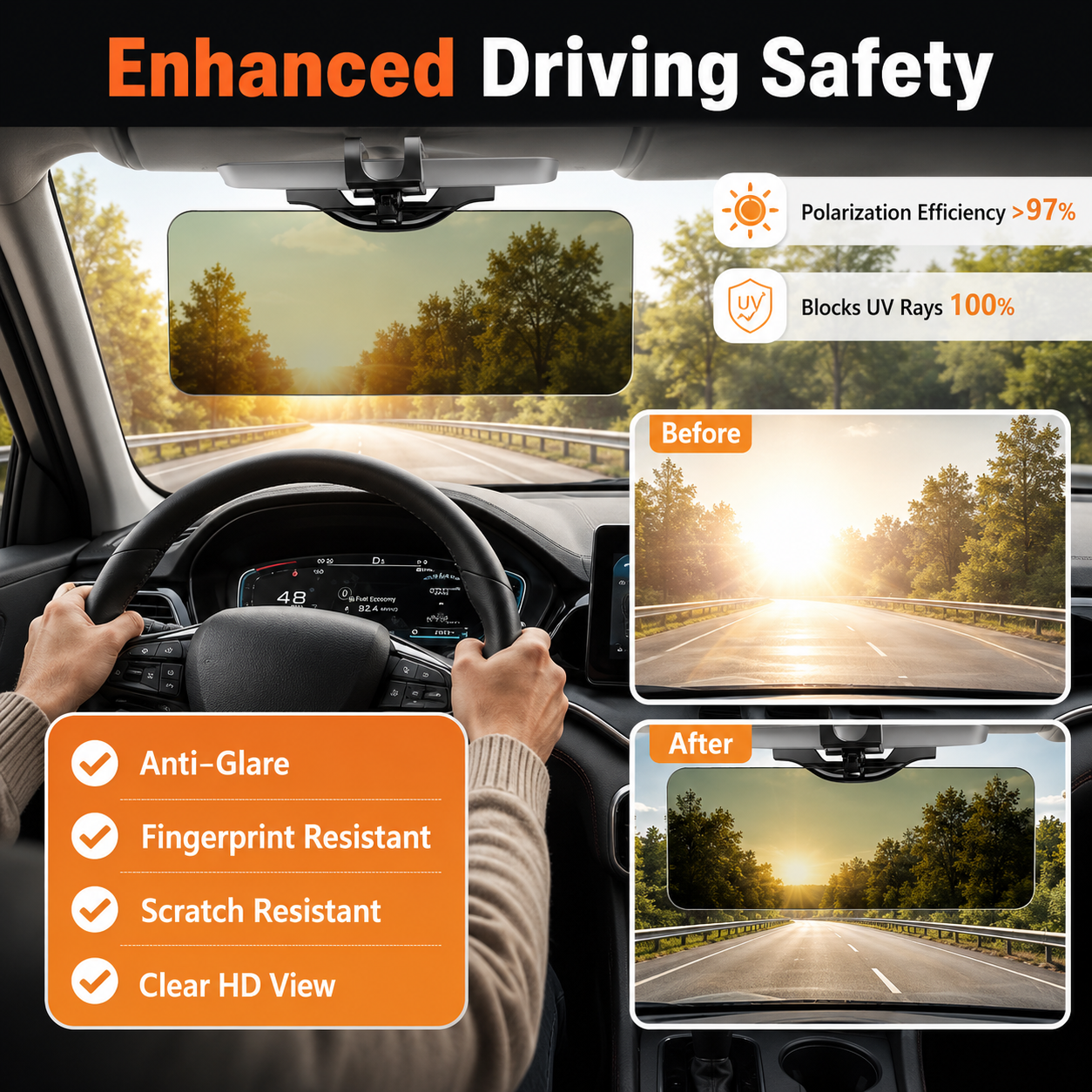 👉 Claim Your 50% Off Now☀️Block Harsh Glare In Seconds - GlareGuard Anti-Glare Driving Visor ⭐ thumbnail 6