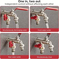 🔥 FLASH SALE: 50% OFF! ⚙️ Universal Stainless Steel Double Outlet Garden Faucet 🚰 thumbnail 1