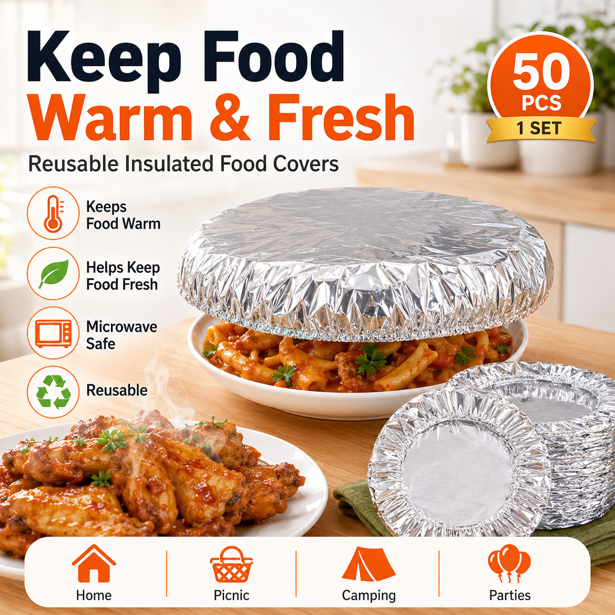 🔥 50% OFF 🧊 Smart insulated aluminum lid 🍱 Keeps food warmer for longer 👍 - Image 1
