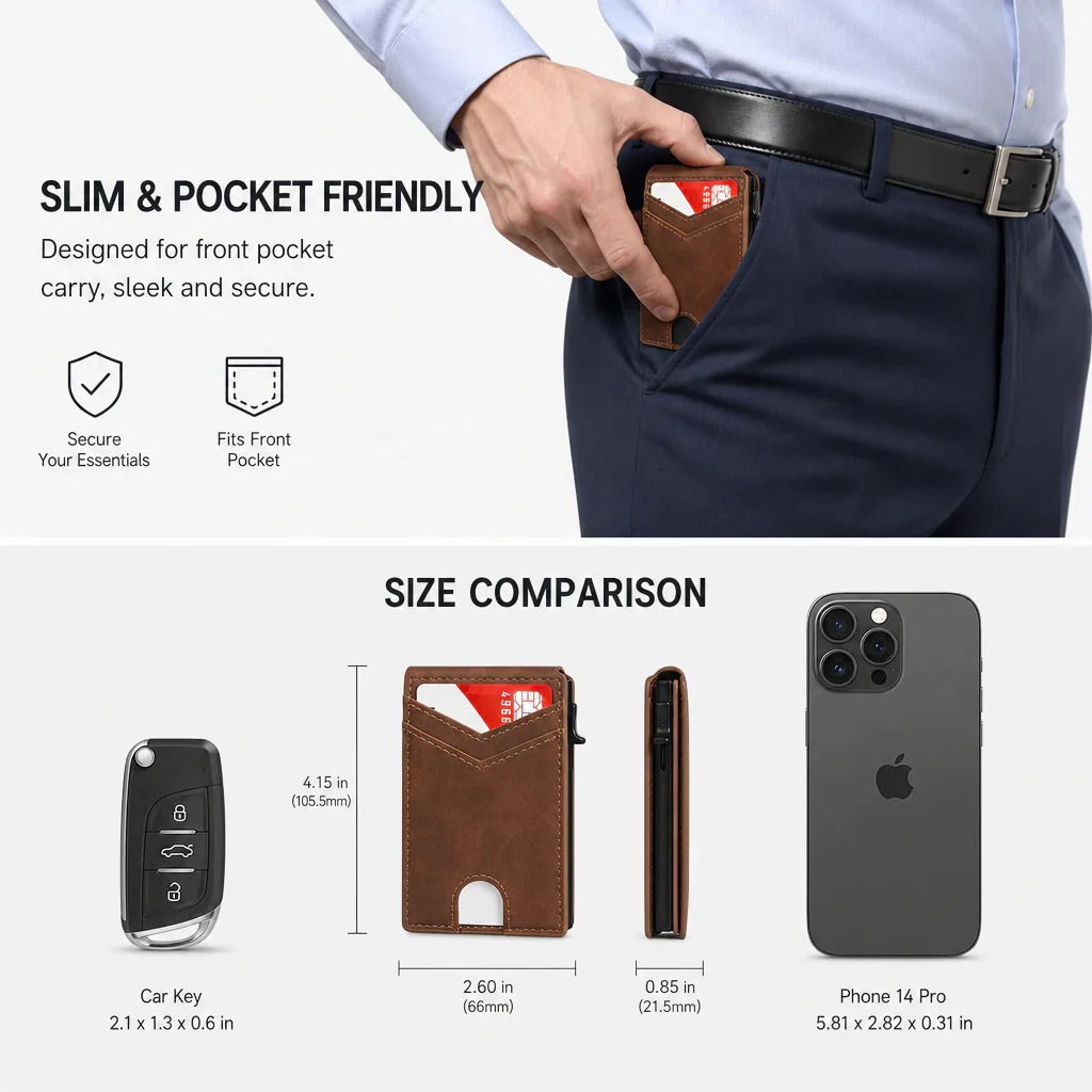 💵 Slim RFID Pop-Up Wallet for Men thumbnail 8