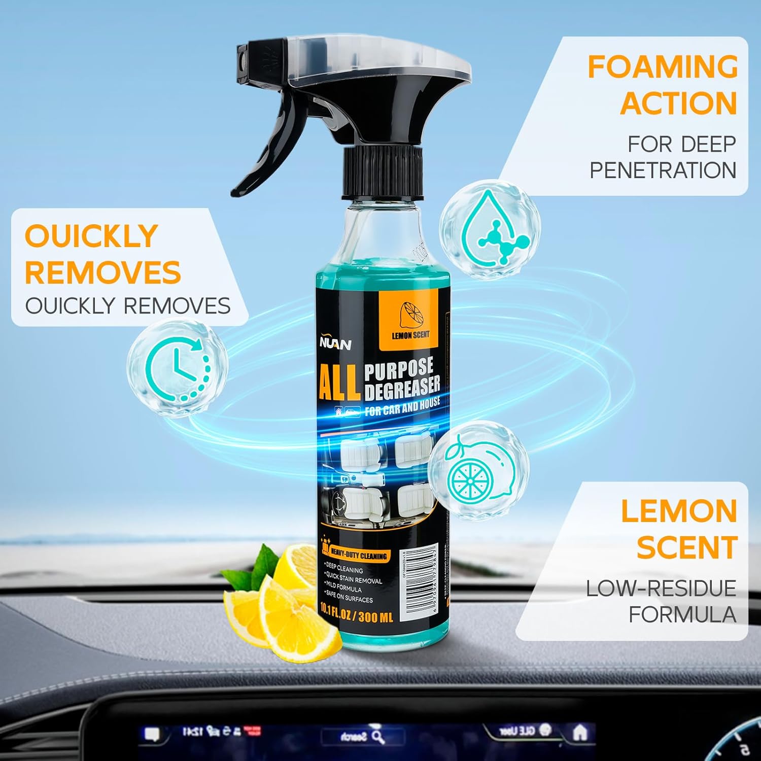 🍋 All-Purpose Heavy-Duty Degreaser Spray (120ml size only 🛡️) thumbnail 7