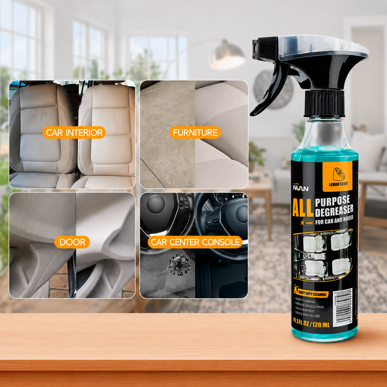 🍋 All-Purpose Heavy-Duty Degreaser Spray (120ml size only 🛡️) thumbnail 9