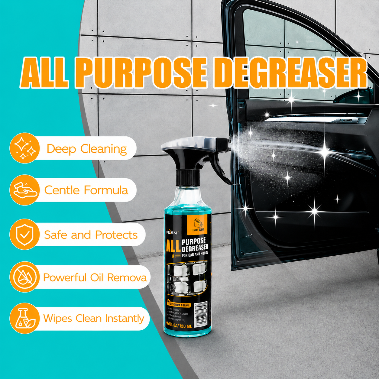 🍋 All-Purpose Heavy-Duty Degreaser Spray (120ml size only 🛡️) - Image 1