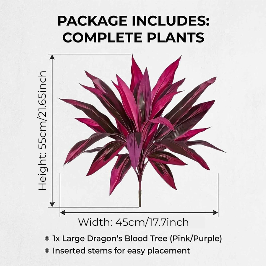 🔥Last Day 50% OFF🔥2Pcs Artificial Boston Fern & Dragon's Blood Tree Plants thumbnail 3