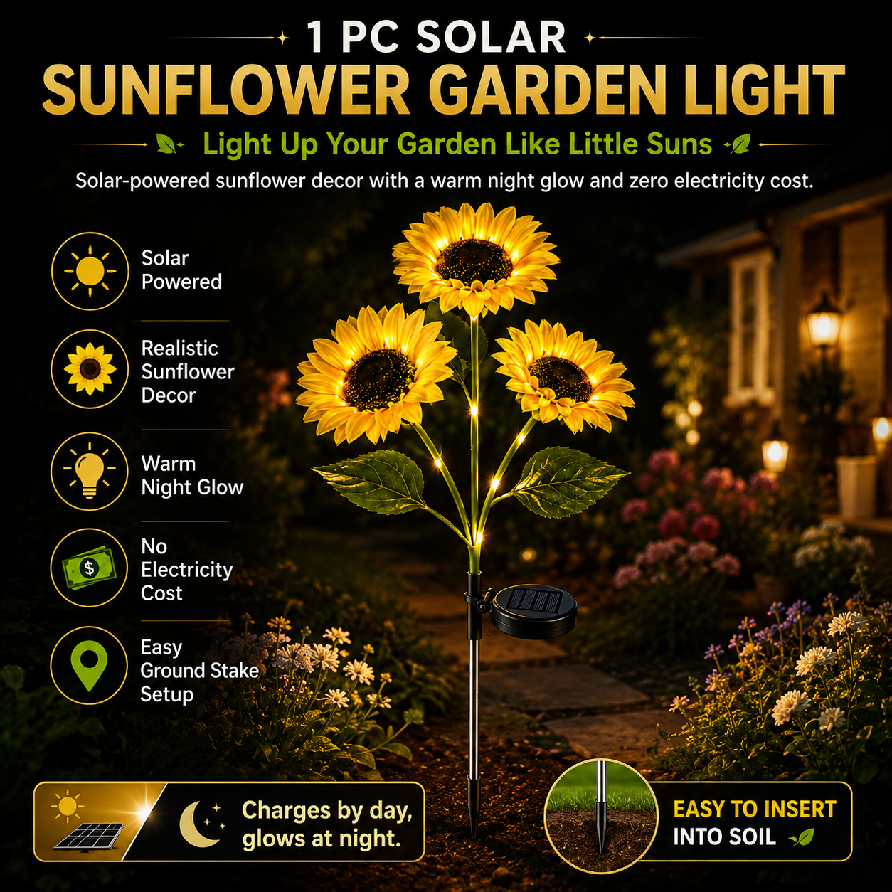🌞Decorate & Light Up Your Yard Tonight – No Power Needed, Just Push In!💡💸 thumbnail 9